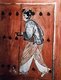 China: Woman locking the door. Detail of a mural in the tomb of Zhang Wenzao, Xuanhua, Hebei, Liao Dynasty (1093-1117).