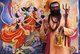 They are known, variously, as sadhus (saints, or 'good ones'), yogis (ascetic practitioners), fakirs (ascetic seeker after the Truth) and sannyasins (wandering mendicants and ascetics). They are the ascetic – and often eccentric – practitioners of an austere form of Hinduism. Sworn to cast off earthly desires, some choose to live as anchorites in the wilderness. Others are of a less retiring disposition, especially in the towns and temples of Nepal's Kathmandu Valley.<br/><br/>

If the Vale of Kathmandu seems to boast more than its share of sadhus and yogis, this is because of the number and importance of Hindu temples in the region. The most important temple of Vishnu in the valley is Changunarayan, and here the visitor will find many Vaishnavite ascetics. Likewise, the most important temple for followers of Shiva is the temple at Pashupatinath.<br/><br/>

Vishnu, also known as Narayan, can be identified by his four arms holding a sanka (sea shell), a chakra (round weapon), a gada (stick-like weapon) and a padma (lotus flower). The best-known incarnation of Vishnu is Krishna, and his animal is the mythical Garuda.<br/><br/>

Shiva is often represented by the lingam, or phallus, as a symbol of his creative side. His animal is the bull, Nandi, and his weapon is the trisul, or trident. According to Hindu mythology Shiva is supposed to live in the Himalayas and wears a garland of snakes. He is also said to smoke a lot of bhang, or hashish.